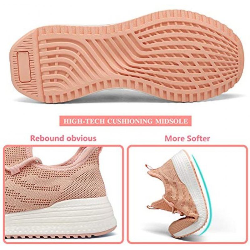 IPETSUN Women's Running Shoes Lightweight Non Slip Breathable Mesh Sneakers Sports Athletic Walking Work Shoes Pink