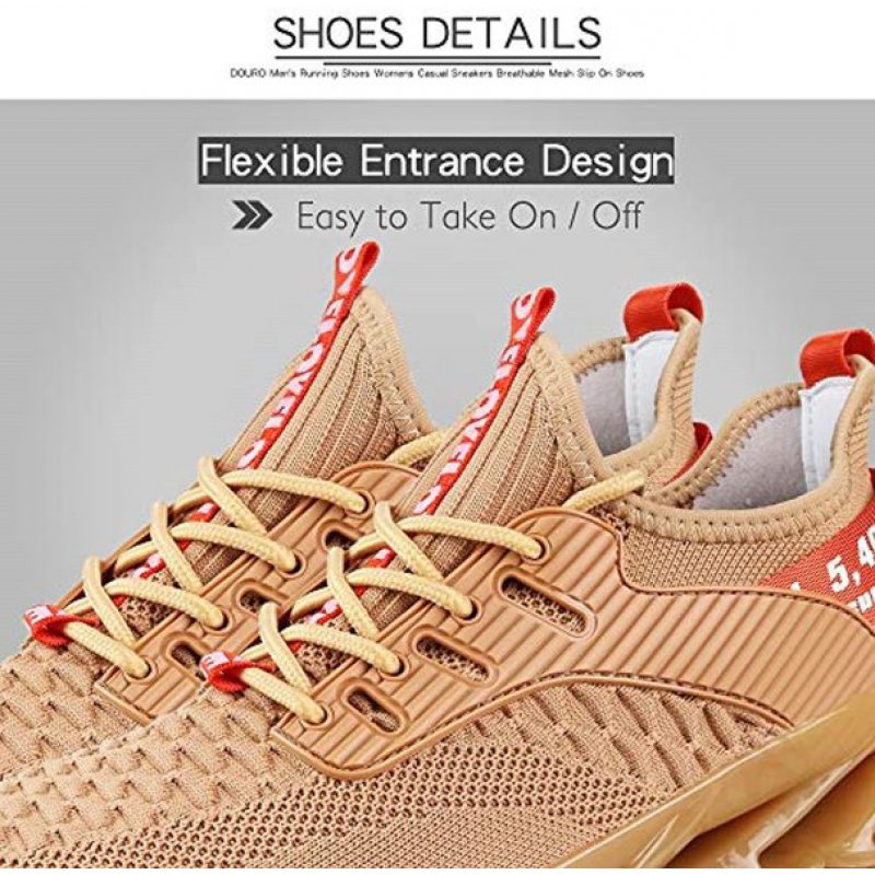 DUORO Mens Athletic Running Shoes Mesh Lightweight Sneakers Breathable Stylish Athletic Gym Shoes Casual Tennis Sport Shoes for Workout Walking 1387-apricot