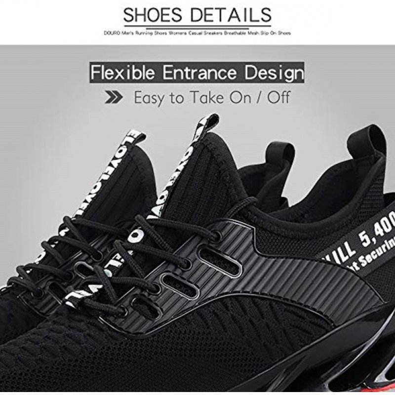 DUORO Mens Athletic Running Shoes Mesh Lightweight Sneakers Breathable Stylish Athletic Gym Shoes Casual Tennis Sport Shoes for Workout Walking 1387-black