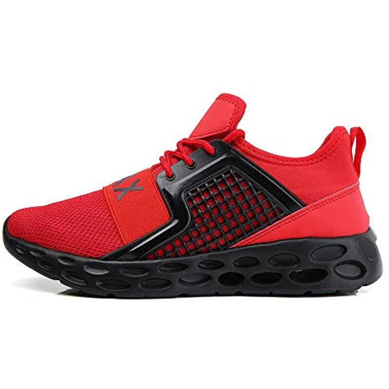 Ezkrwxn Men Sport Running Shoes Tennis Athletic Walking Sneakers G15 Black Red