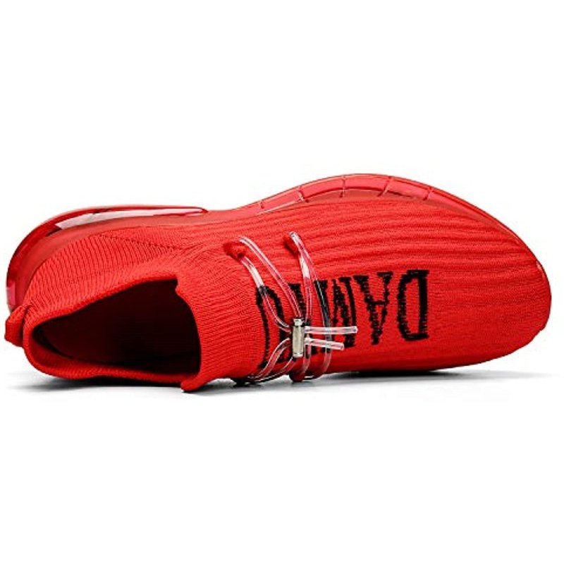 Damyuan Running Air Cushion Slip on Hiking Fashion Sneakers for Mens Walking Tenis Casual Work Non Slip Athletic Summer Shoes Workout Comfortable Breathable Cool Sport Shoes Red