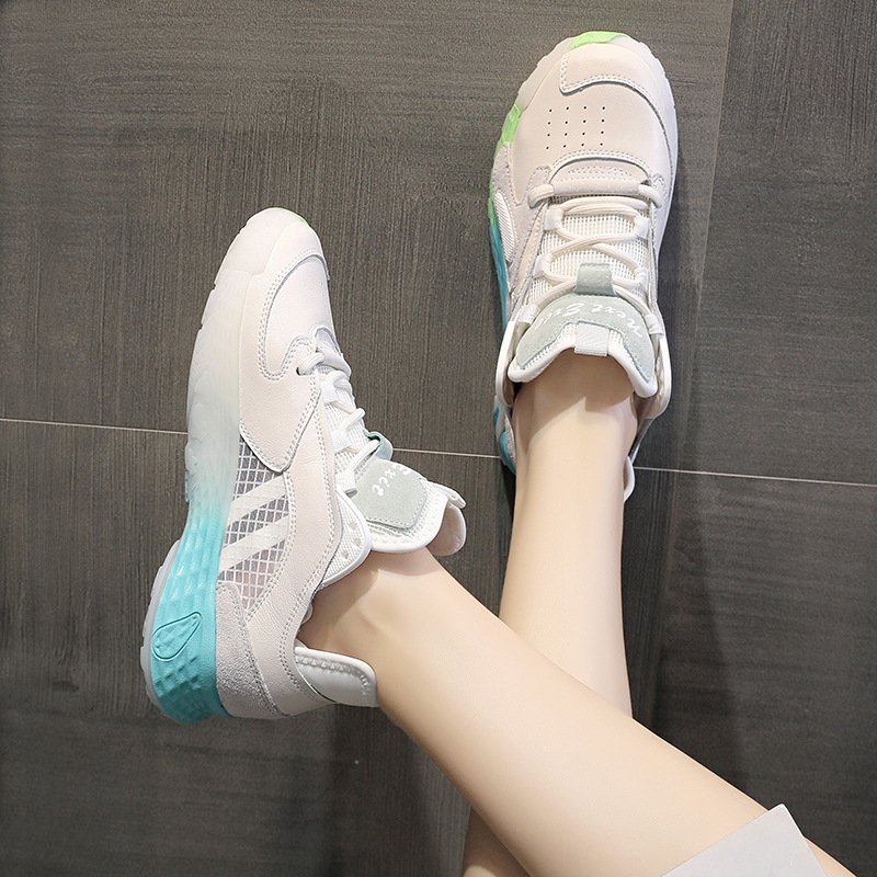 Net shoes women spring new 2021 women's shoes casual fashion lace-up breathable mesh shoes running shoes women