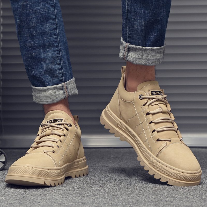 2021 fall trend desert tooling men's shoes fashion leather casual shoes low-cut British Martin boots