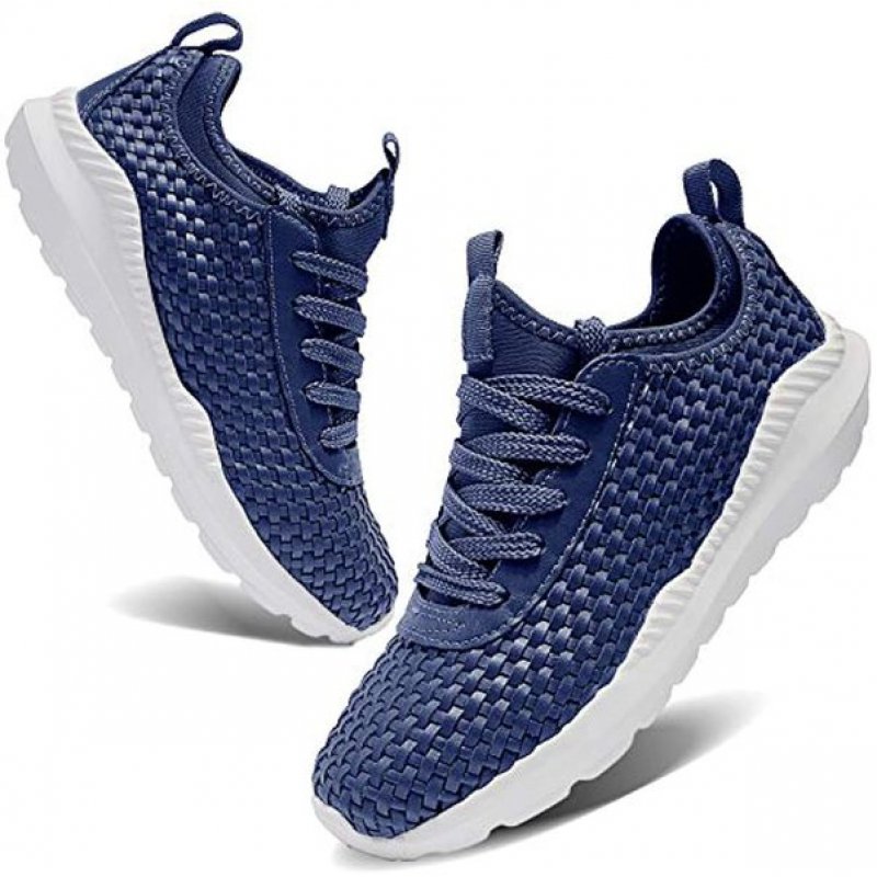 TIAMOU Walking Men and Women Running Shoes Sports Woven Slip Sneakers Casual Basketball Fashion Outdoor Movement Leisure Shoe Blue