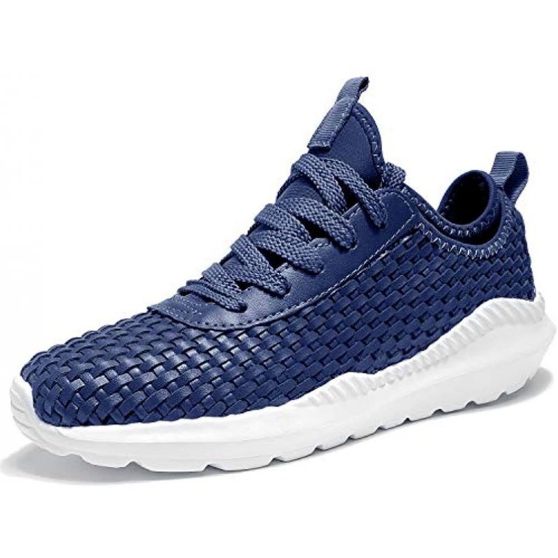 TIAMOU Walking Men and Women Running Shoes Sports Woven Slip Sneakers Casual Basketball Fashion Outdoor Movement Leisure Shoe Blue